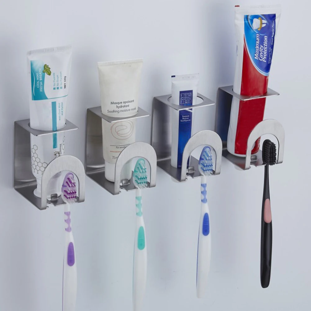 

Stainless Steel Toothbrush Holder Electric Toothbrush Cup Rack Multi function Bathroom Wall Mount 304 Waterproof Toothpaste