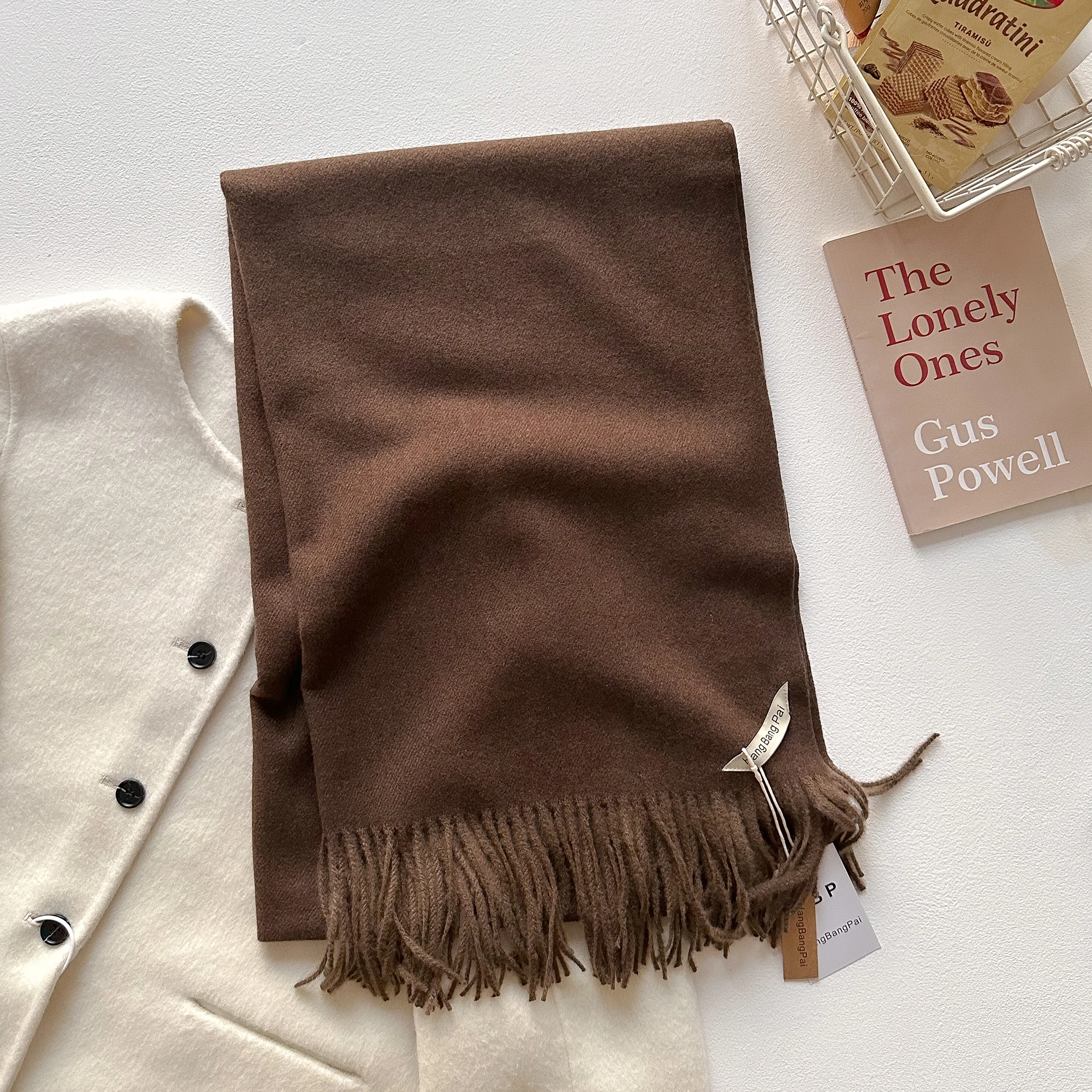 2023 neue Winter Wolle Schal Für Frauen Lange Warme Kaschmir Schals Hijab Solide Dame Schal Wrap Weibliche Pashmina Bandana Kopf schals – Detail 19