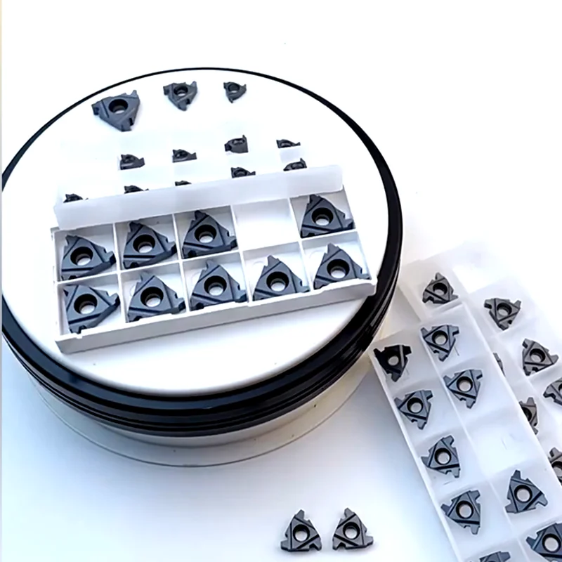 YRFL 5PCS CNC 30° Rectangular T-Shaped Tooth Turning Insert External Thread Cutter Grain 16ER -2.0TR Internal Thread Inserts