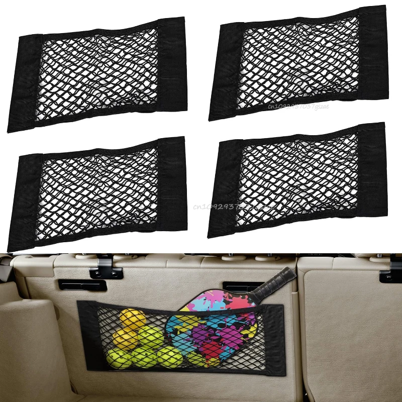Auto-Kofferraum-Netzorganizer Aufbewahrungsnetz Rückenlehnen-Tasche Universelles Elastisches Netznetz Magic Sticker Auto-Innenausstattung Zubehör – Detail 1