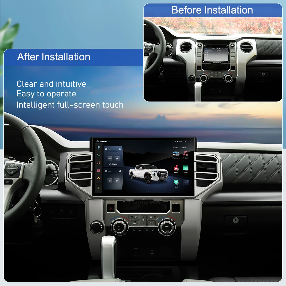 14.6inch Android Car Radio For Toyota Tundra Sequoia 2014-2019 Multimedia Stereo Player Auto Wireless Carplay GPS Navigation 4G