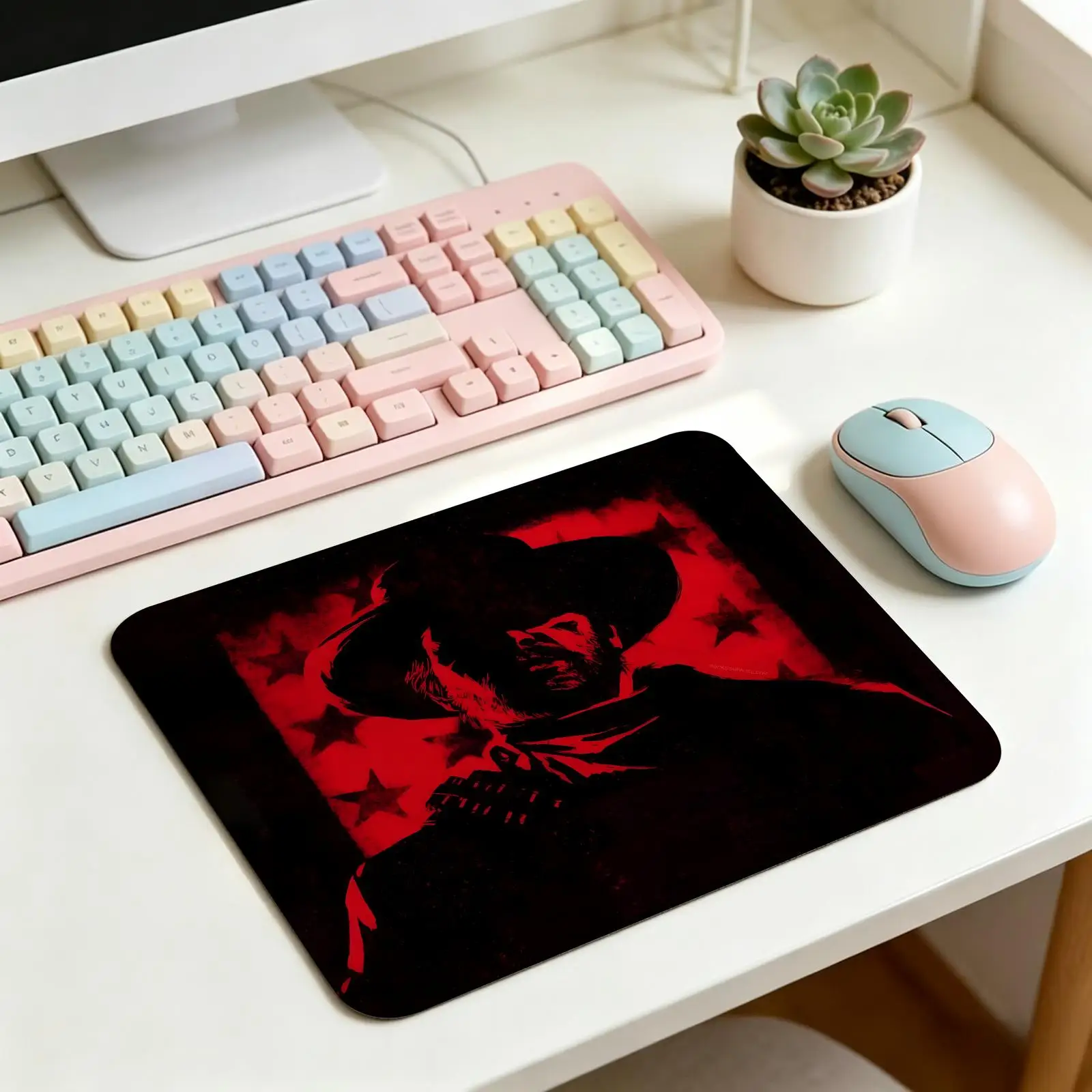 S/M/L Gaming Mat,Red Dead Redemption Reinforced Stitched Edge,Portable Non‑Slip Pad for Laptop Office & E‑Sports Game Play