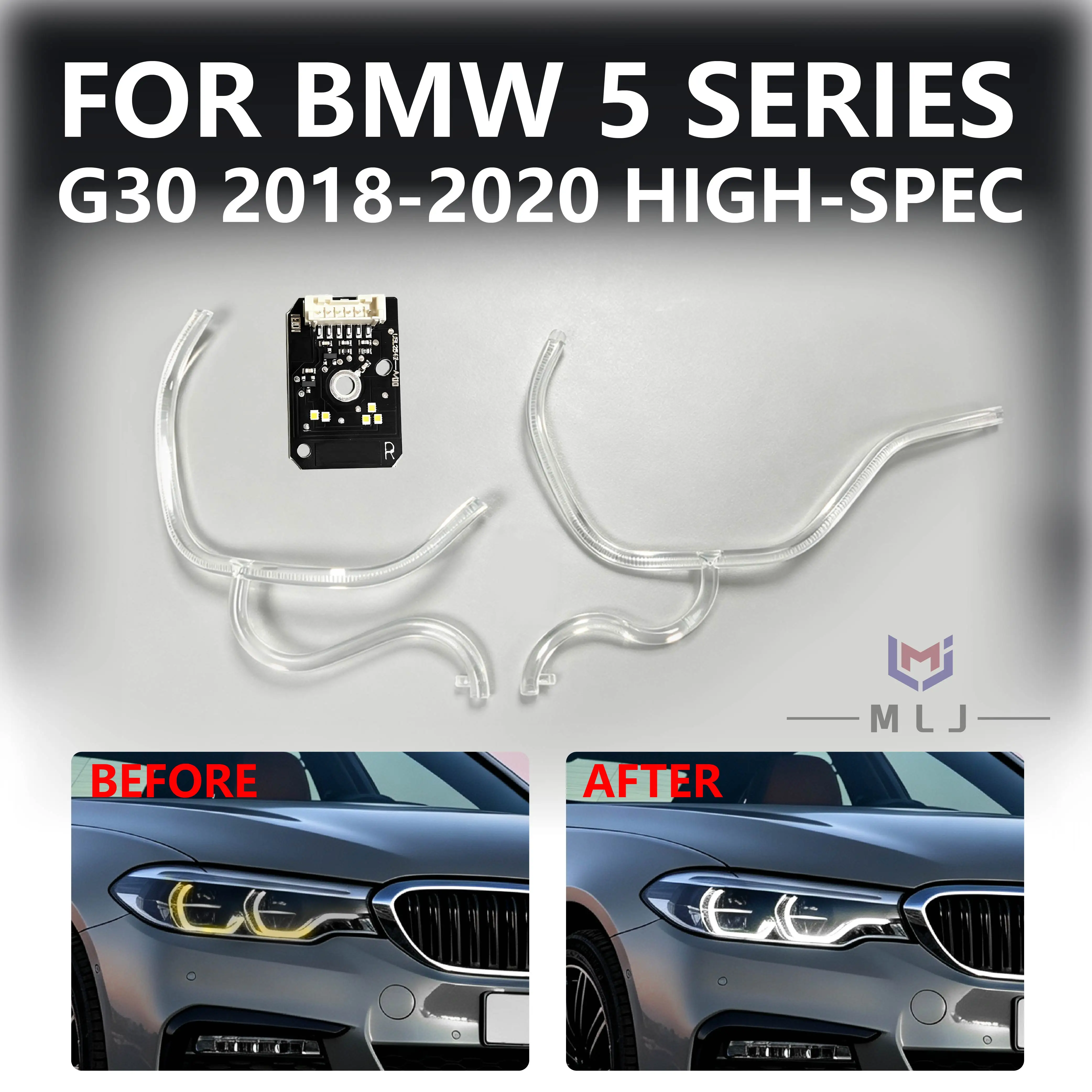 Headlight Ring Aperture For 2018 2019 2020 BMW 5 Series G30 G38 High DRL Light Guide Plate Light Tube Angel Eye Chip DRL Board