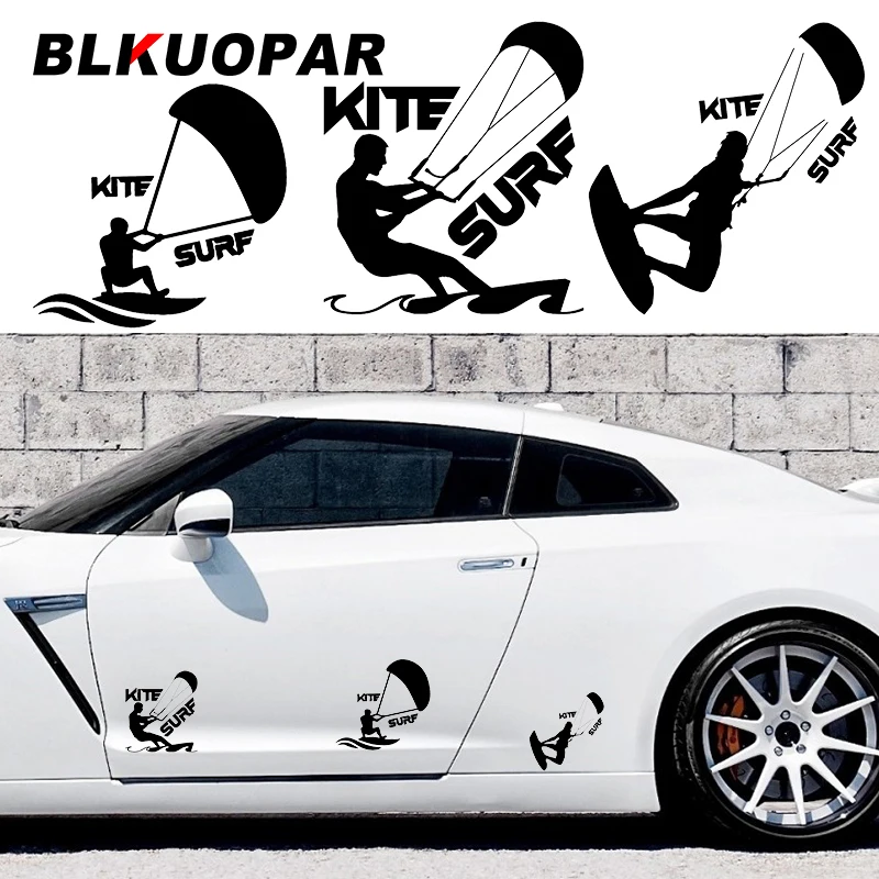 BLKUOPAR Kitesurfing Man Car Stickers Vinyl Creative Decal Anime Occlusion Scratch Windshield Windows Graphics Car Accessories