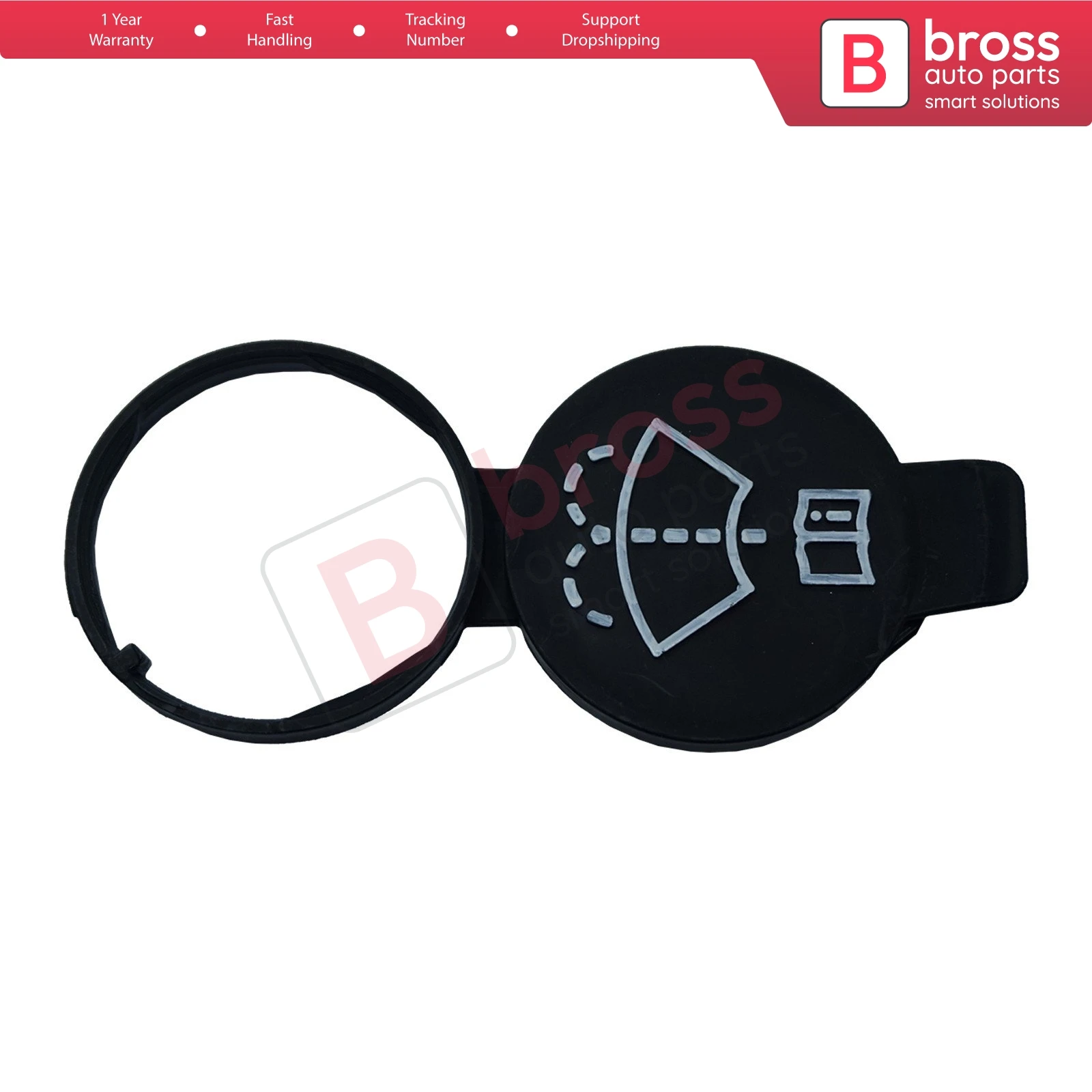 Bross BSP948 Windshield Washer Fluid Container Bottle Tank Cap 13227300, 1450270 For Opel Cadillac Buick Chevrolet Saab