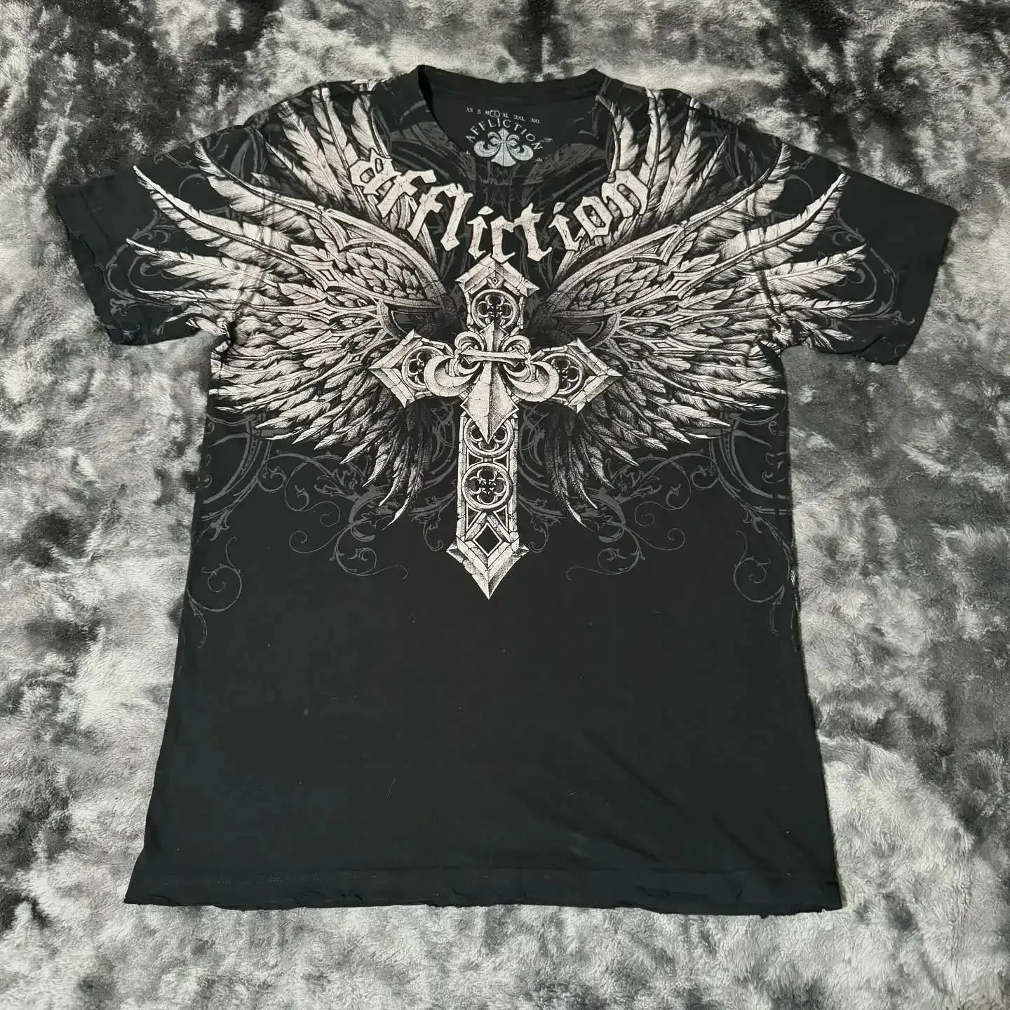 Y2K Red Affliction Cross Logo T Shirt Harajuku Skateboard Street