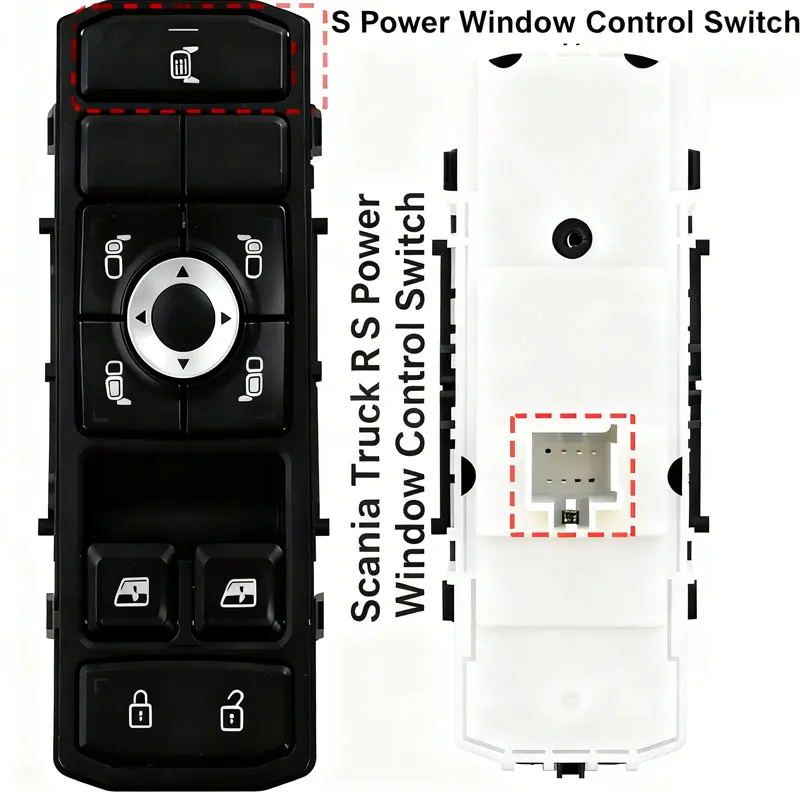 2569026 2569024 رافع مفتاح نافذة التحكم الرئيسي في الطاقة لشاحنة سكانيا R S NGT 2398124 1710066478 LHD