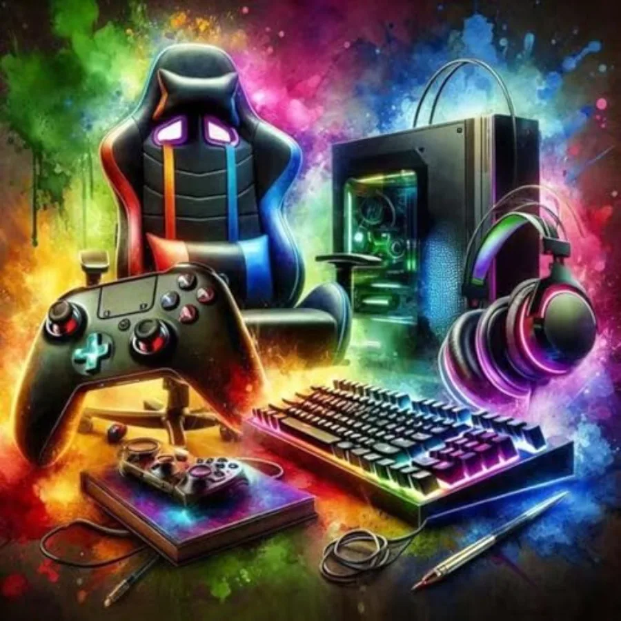 

Video Game Diamond Art Kits for AdultsDIY Gaming Equipment Diamond Painting Kits for Beginner 5D Full Round Drill Diamond Gem P