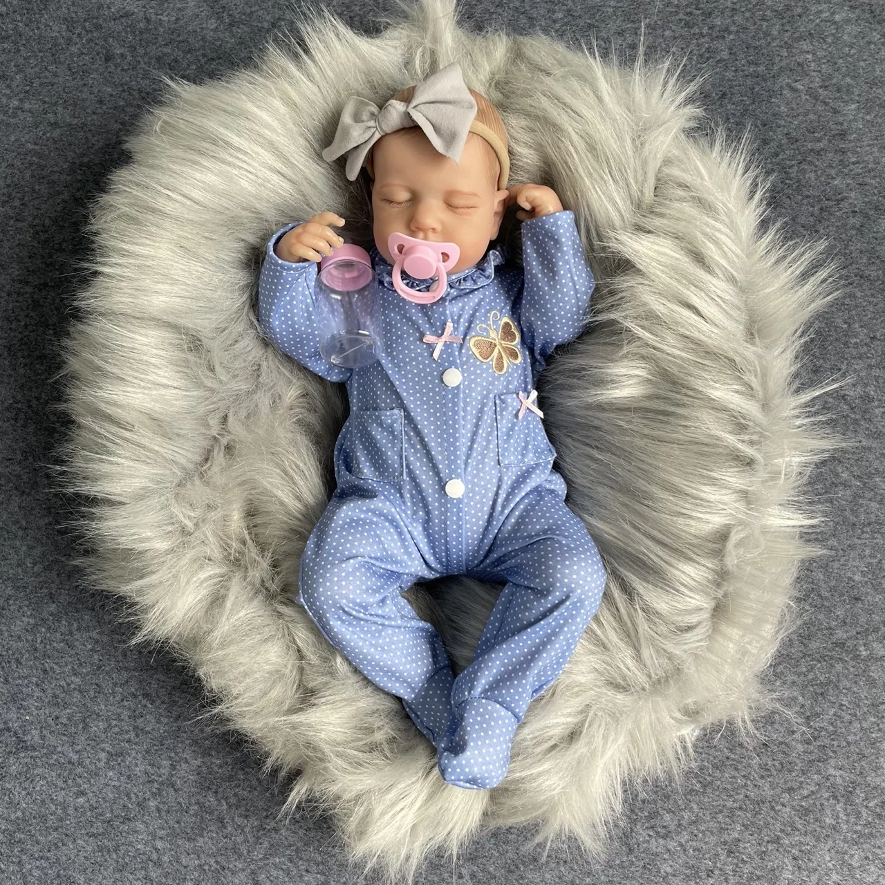 

20Inch Lifelike Already Painted Reborn Dolls LouLou 3D Skin Realistic Baby Alive Newborn Dolls Toy Figure Kids Girl Gift