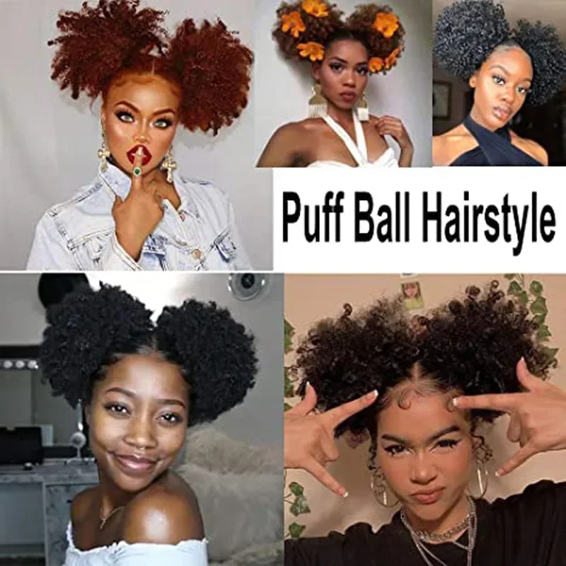 غريب الأطوار ث كعكة الشعر الاصطناعية Scrunchy للنساء الأفرو نفخة Chignon وصلات شعر قطع الشعر الرباط ذيل حصان مرن