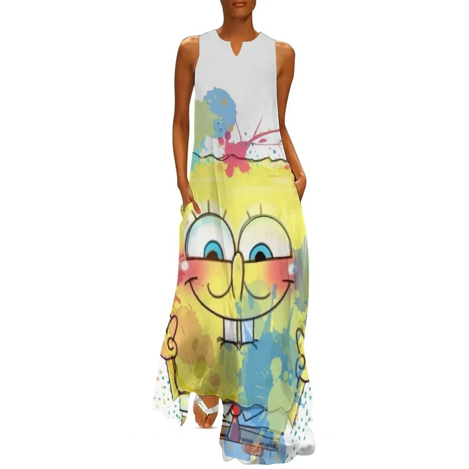 

Watercolor-BOB Long Dress beach dress Clothing female Dress