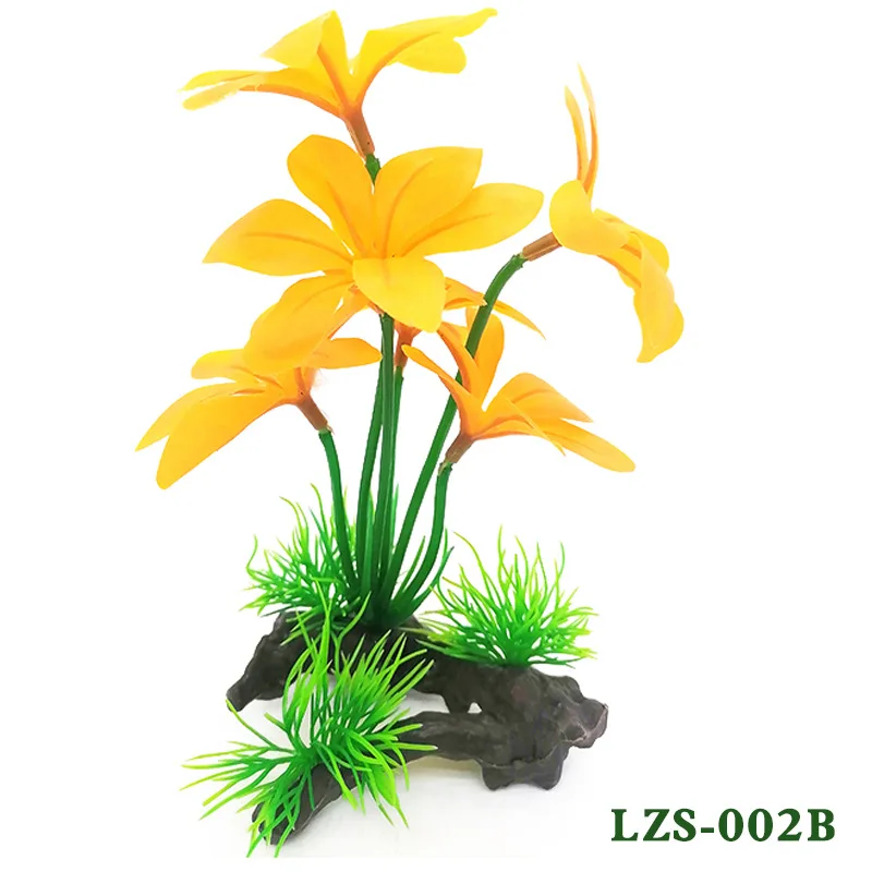 Aquarium Fish Tank Landscaping Aquatic Plants Decoration Simulated Plastic Lotus Fake Cloth Leaf Aquatic Plants Artificial Pl...