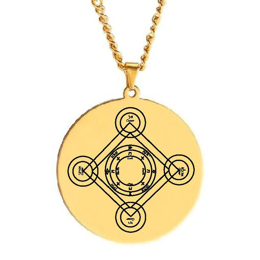 Ancient Grimoire The Key of Solomon Summon the Goetic Demons and Access Planetary Powers Amulet Stainless Steel Pendant Necklace