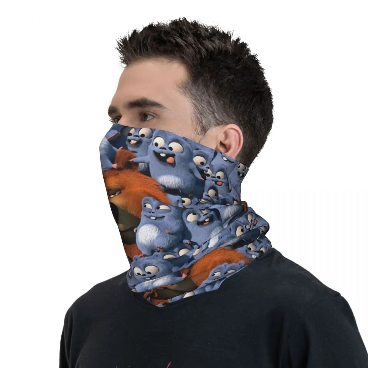 Grizzy And The Lemmings Bandana para el cuello para hombres y mujeres, polaina estampada, bufanda envolvente, sombreros cálidos, equitación para adultos, transpirable