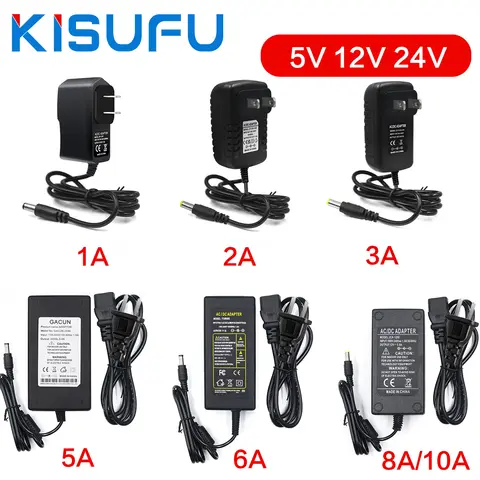 AC 110V - 220V to DC 5V 12V 24V Power Supply Charger Adapter 1A 2A 3A 5A 6A 8A 10A Transformer Converter For DC Female LED Strip