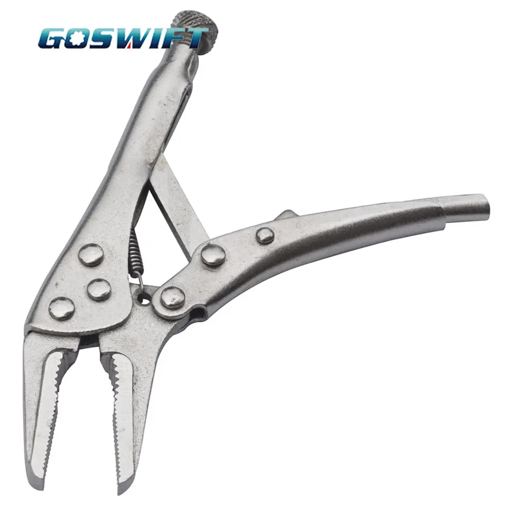 GOSWIFT 5 in. Long Nose Locking Pliers Mini Locking Pliers