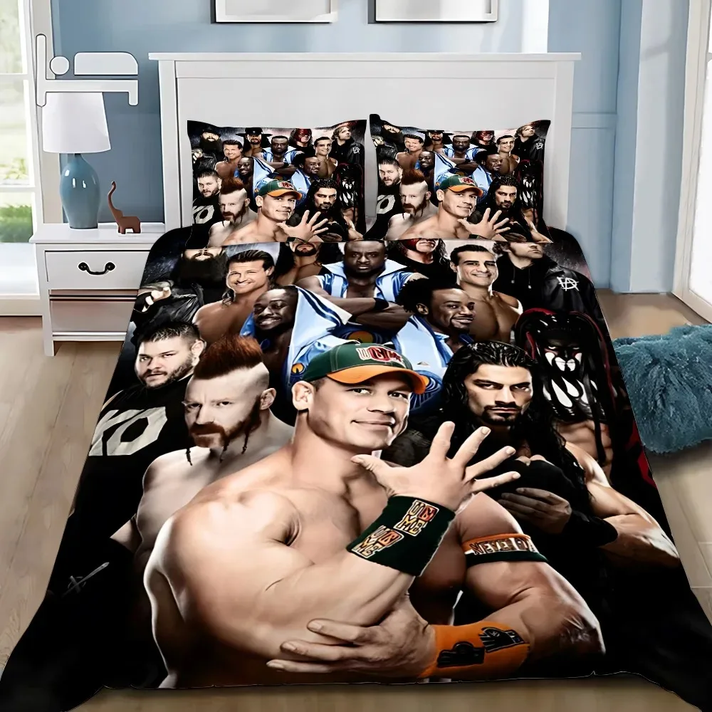 Exquisito juego de lucha libre 3D WWE, papel tapiz de lucha libre, juego de cama con impresión Digital, edredón, regalo para niños y niñas jóvenes