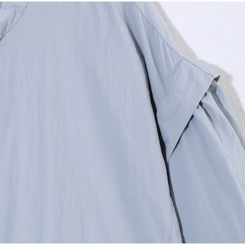 Kurze Damen-Windjacke mit Stehkragen, Locker Geschnitten, Langarm, Leichte Freizeitjacke 2026 Streetwear für Täglichen Pendler- und Outdoor-Gebrauch – Detail 3