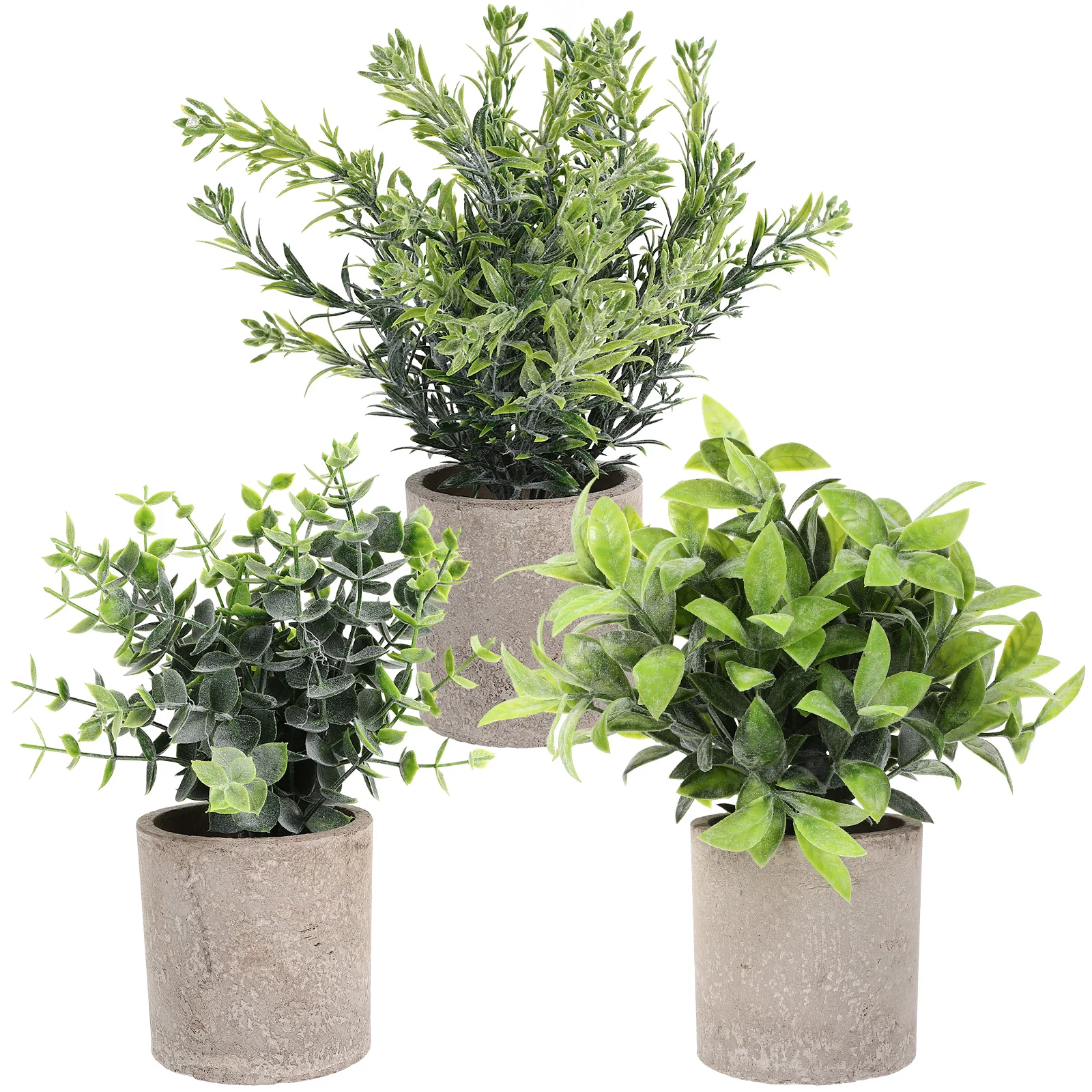 

3pcs Faux Eucalyptus Artificial Plants Decor Office Decor Desktop Adornments Plant Ornaments Space-Saving