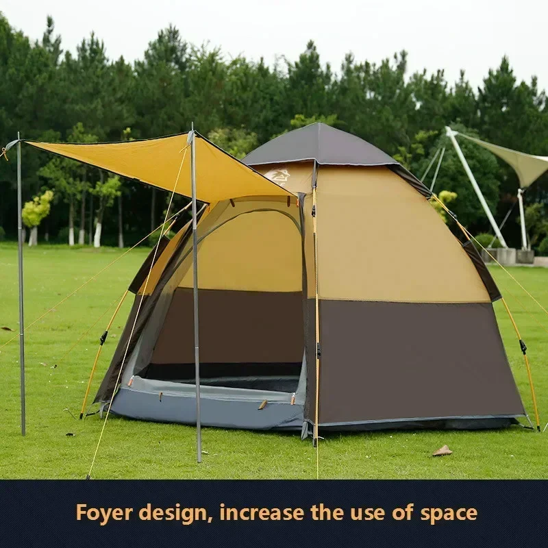 Imagem -04 - Semen Automática Rainproof Tenda ao ar Livre Acampamento Hexagonal Lazer da Família Selvagem Multi-pessoa Temporada ou Pessoas