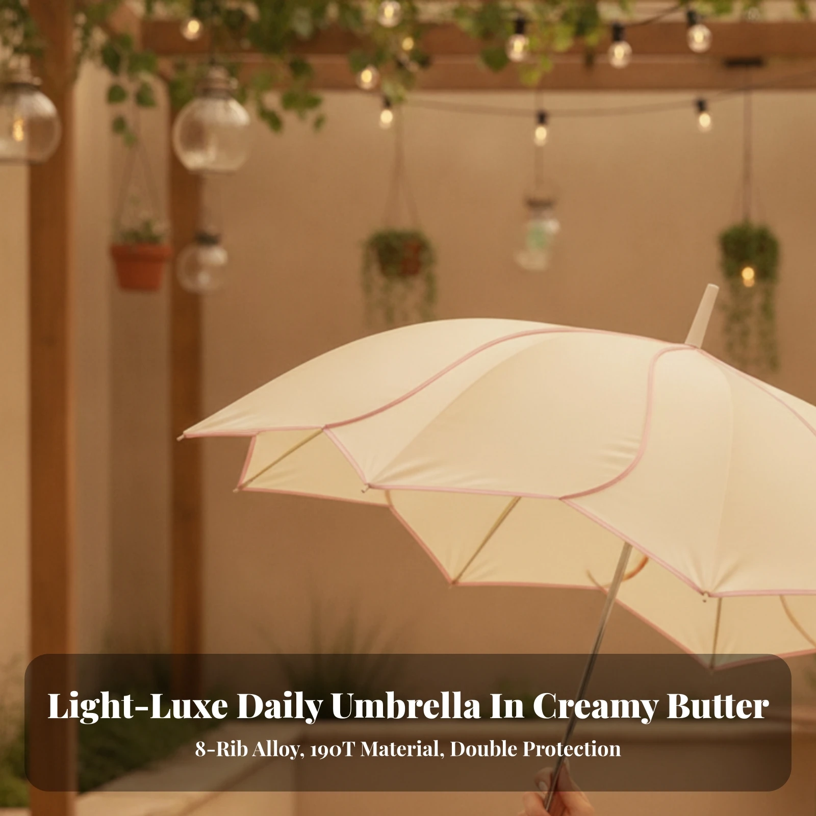 Flower-Petal Canopy Umbrella Windproof Umbrella with Scalloped Petal Edge Lightweight Classic Style for Everyday Outdoor Use