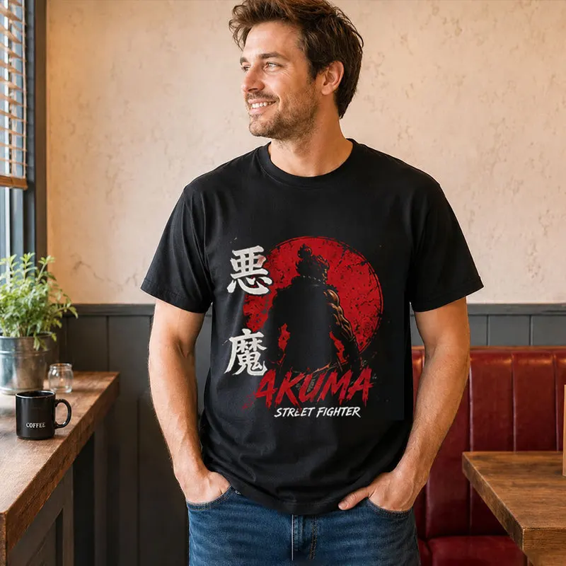 Akuma Street Fighter T shitr Cool Anime Gamer Gift 0813 Retro Arcade Fighting Game Tee Hadouken World Warriors Unisex Top S-6XL