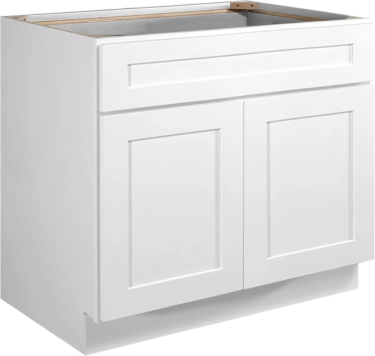 Brookings Shaker Unassembled Sink Base Kitchen Cabinet Sb36, 36 W X 24 D X 34.5 H, Painted White, Solid Wood, , 561498