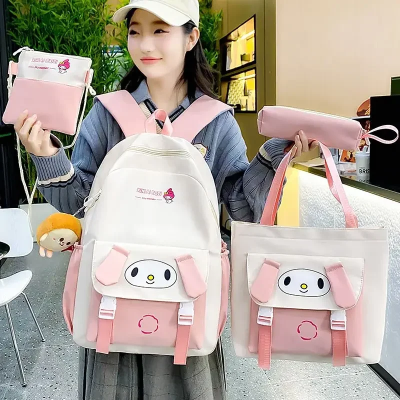 

Sanrio Cinnamoroll My Melody Anime Kawaii Storage Backpack Girly Heart Cute Kuromi Large Capacity Students School Bag Kids Gifts