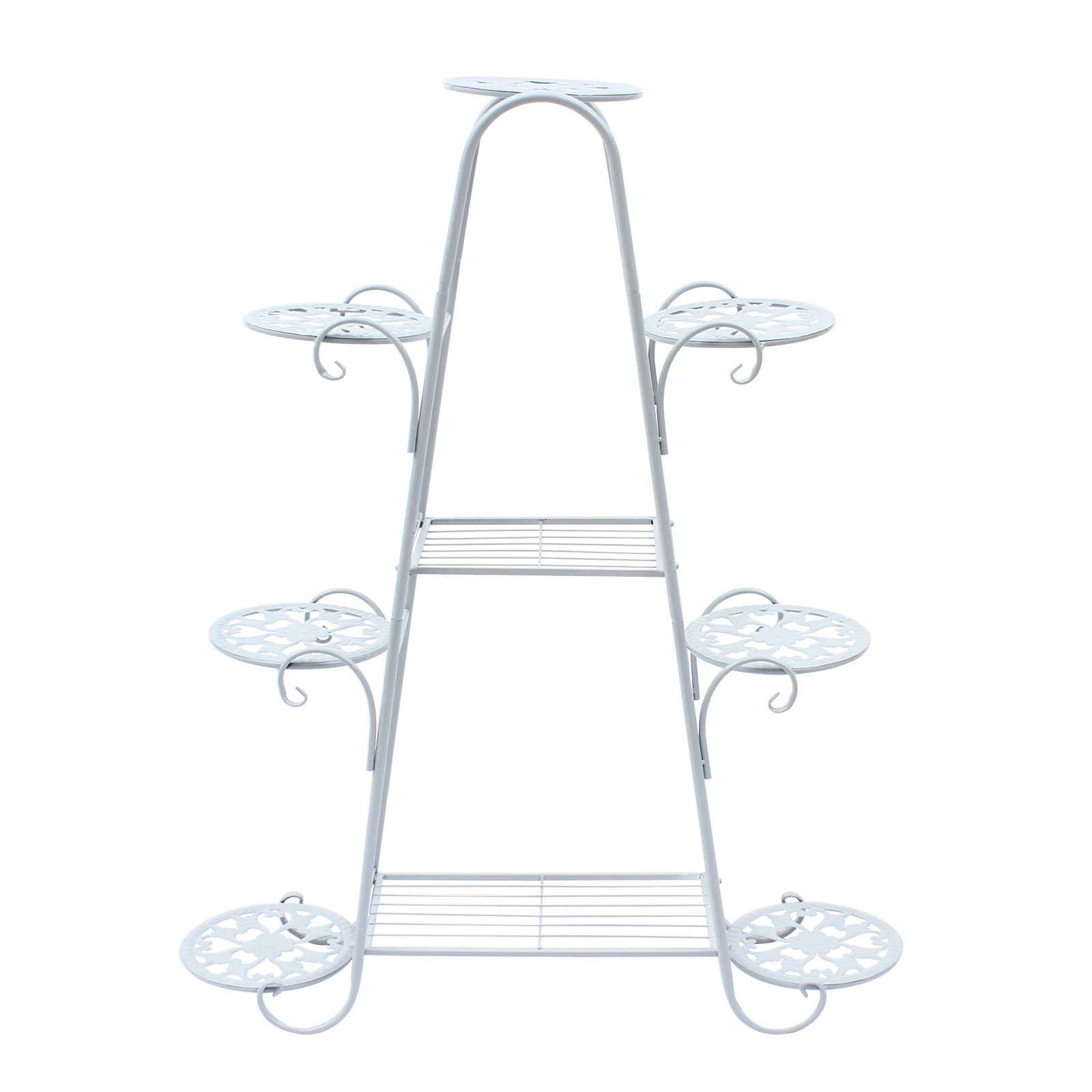 9 Layers Plant Stand Indoor Outdoor Metal Flower Pot Display Holder Shelf Flower Rack