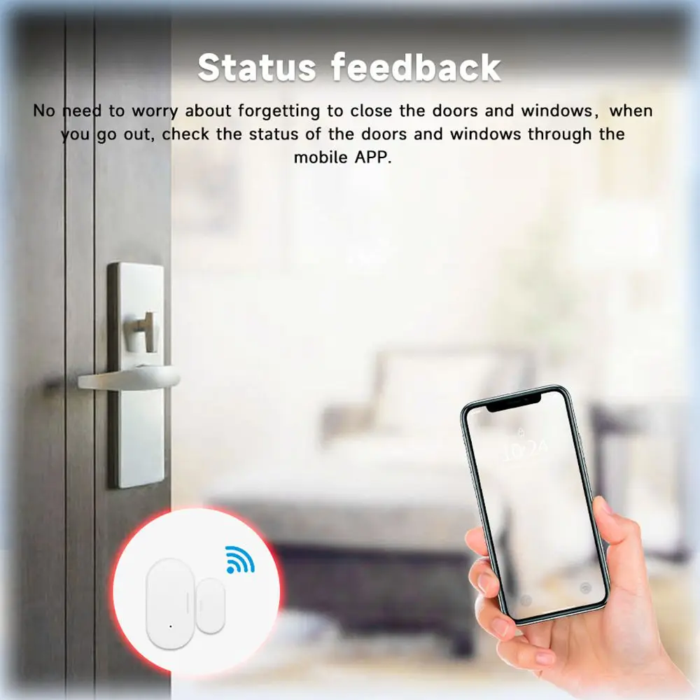 Sensor de puerta inteligente Tuya ZigBee, detectores abiertos y cerrados con WiFi, alarma SmartLife, funciona con Google Home y Alexa