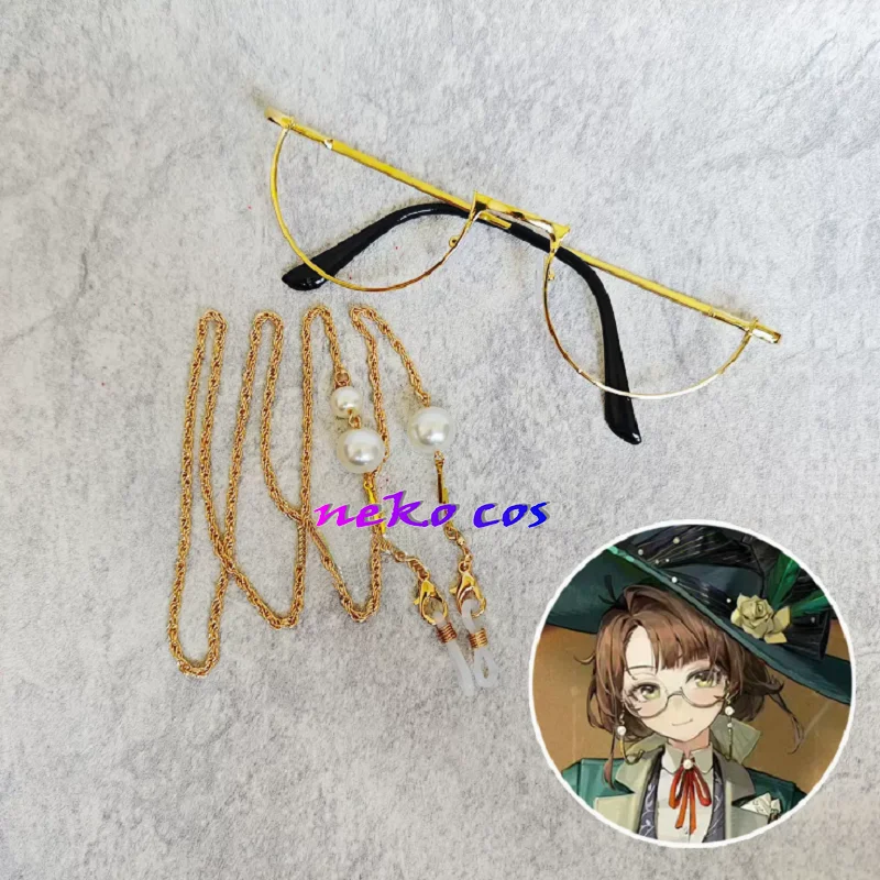 nekocos Anime game Reverse:1999 Kakania Glasses gold eyeglass chains  Accessories cosplay costume