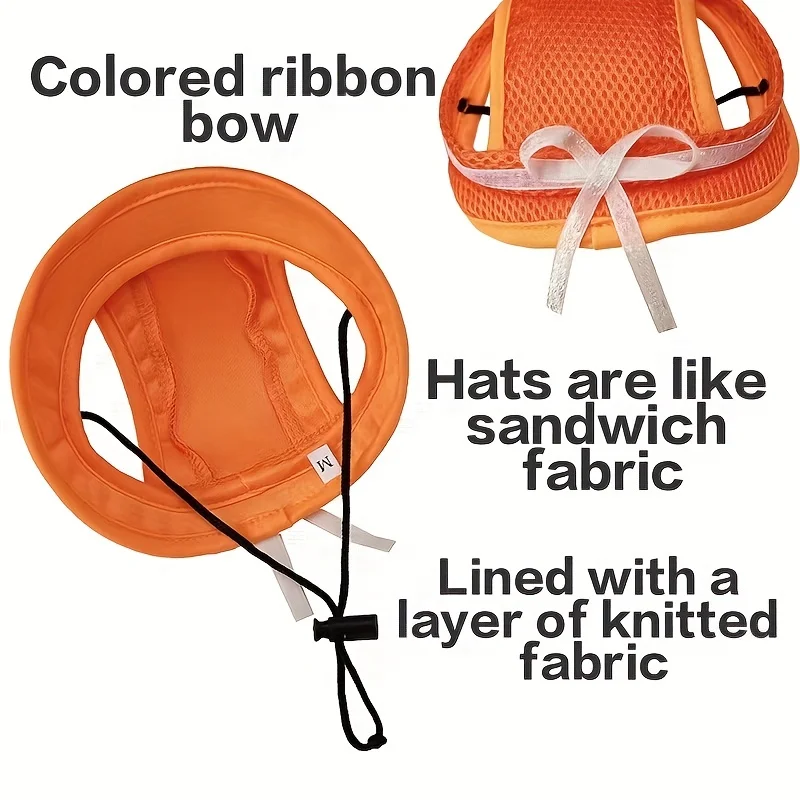 Immagine 6: 1pc cappello protettivo solare per animali domestici con decorazione a fiocco per cani e gatti-regolabile ed elegante