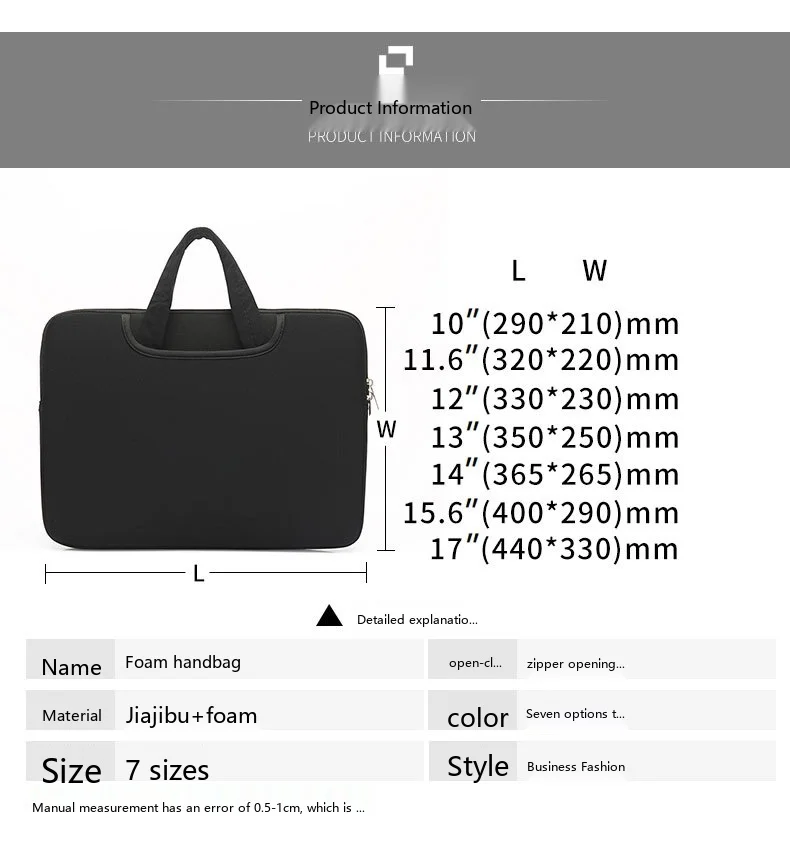 Baumwoll-Laptop-Tragetasche 11-17 Zoll Handtasche Tragetasche für Notebook Tablet Reise – Detail 1