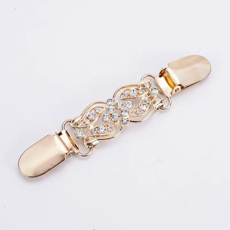 Retro Cardigan Clips Fasteners Flower Pattern Back Cinch Clips Sweater Shawl Dress Collar Brooch Clips for Women Girls Clothing