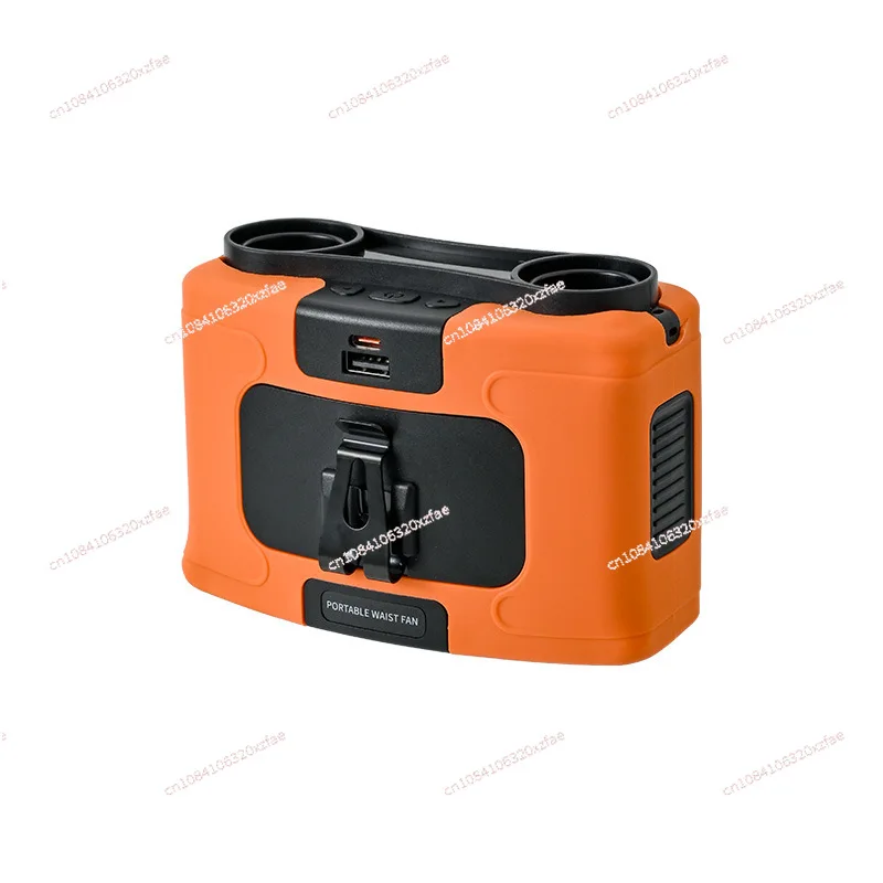 Construction Site Double-port Air Outlet Turbine Waist Fan Portable Clip Waist Charging Small Neck K60