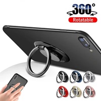 360 Degree Rotatable Mobile Phone Finger Ring Holder Sticker Metal Finger Round Ring Smart Phone Stand For iPhone Xiaomi Huawei