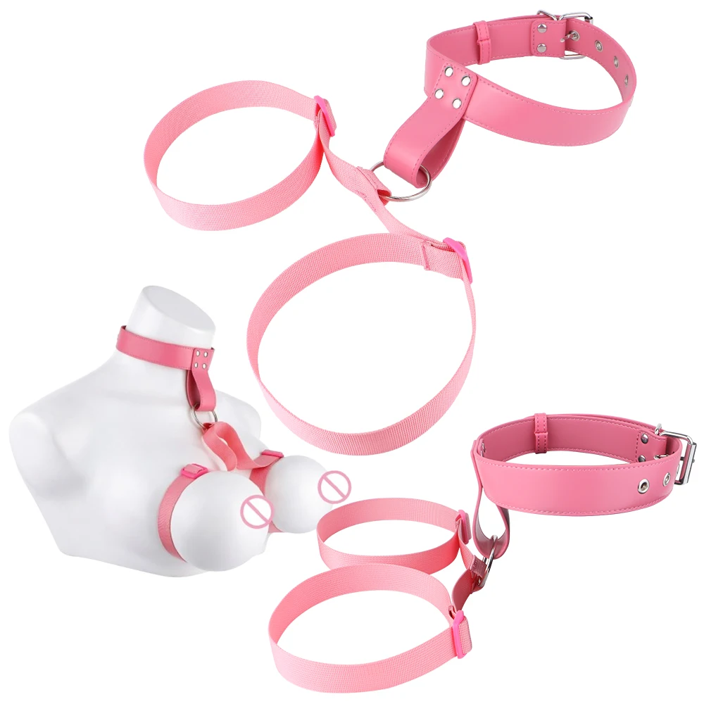 QKKQ Chest Harness Belt PU Leather And Webbing Erotic Bra Breast Flirting Chest…