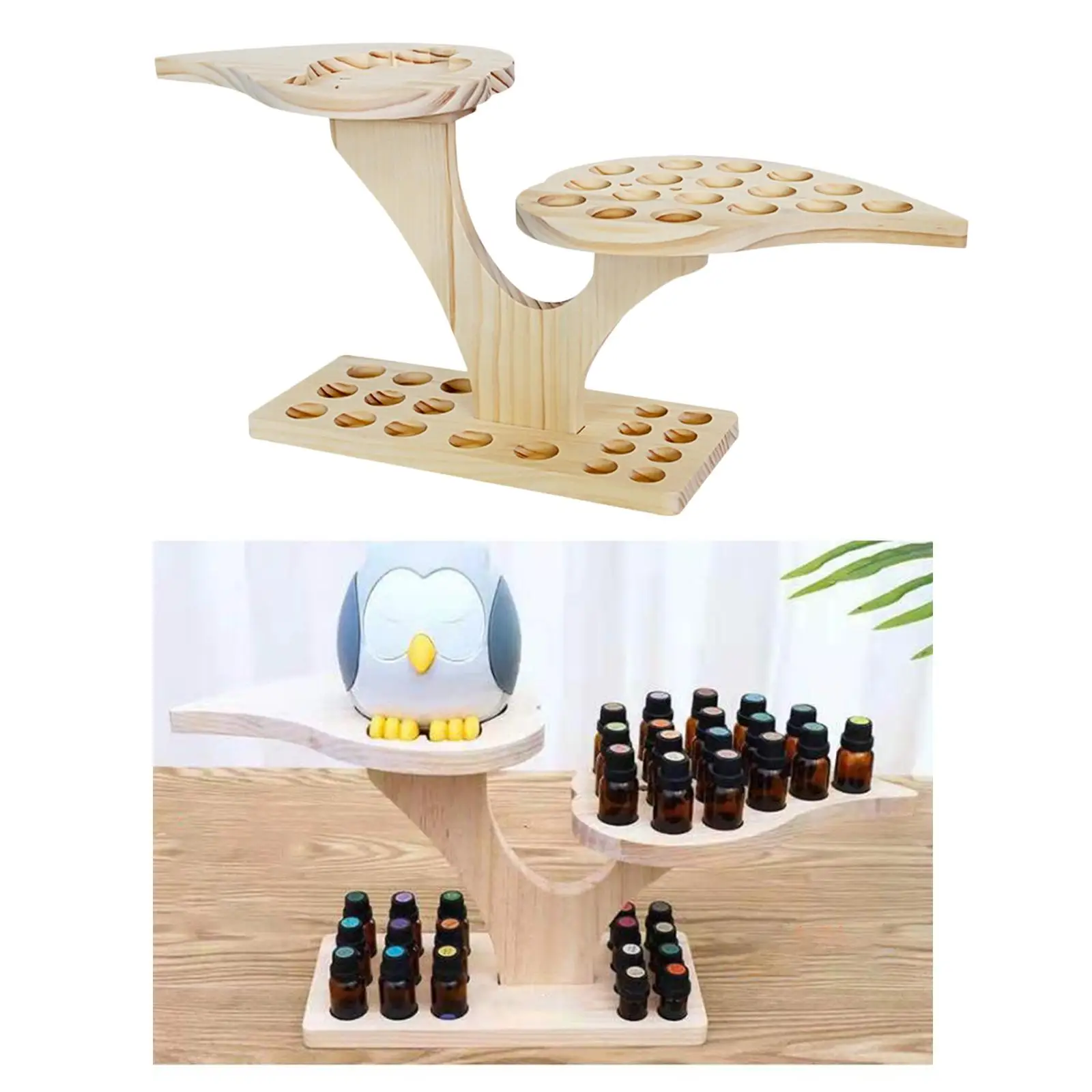 36 Slots Wooden Essential Oils Stand Diffuser Holder, Elegant and Multi-purpose