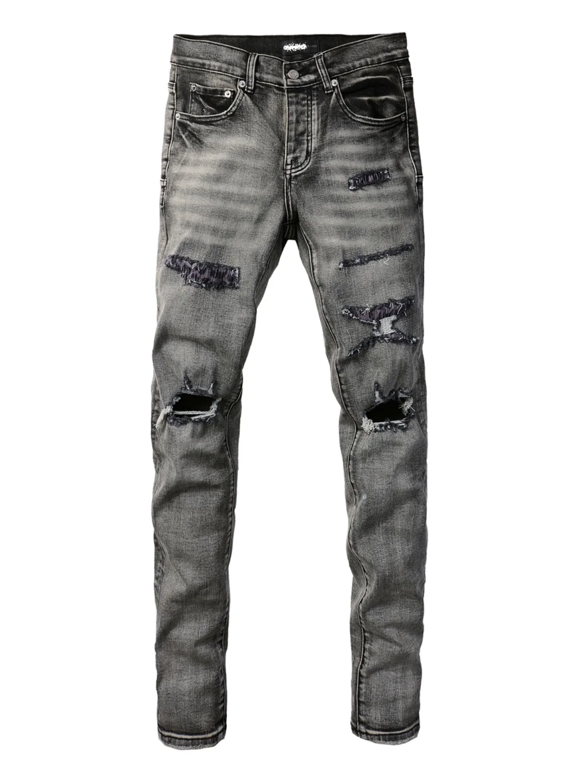 

Мужские джинсы American High Street, зауженные, с эффектом потертости, износостойкие, для повседневной носки, городской стиль, средняя высота талии