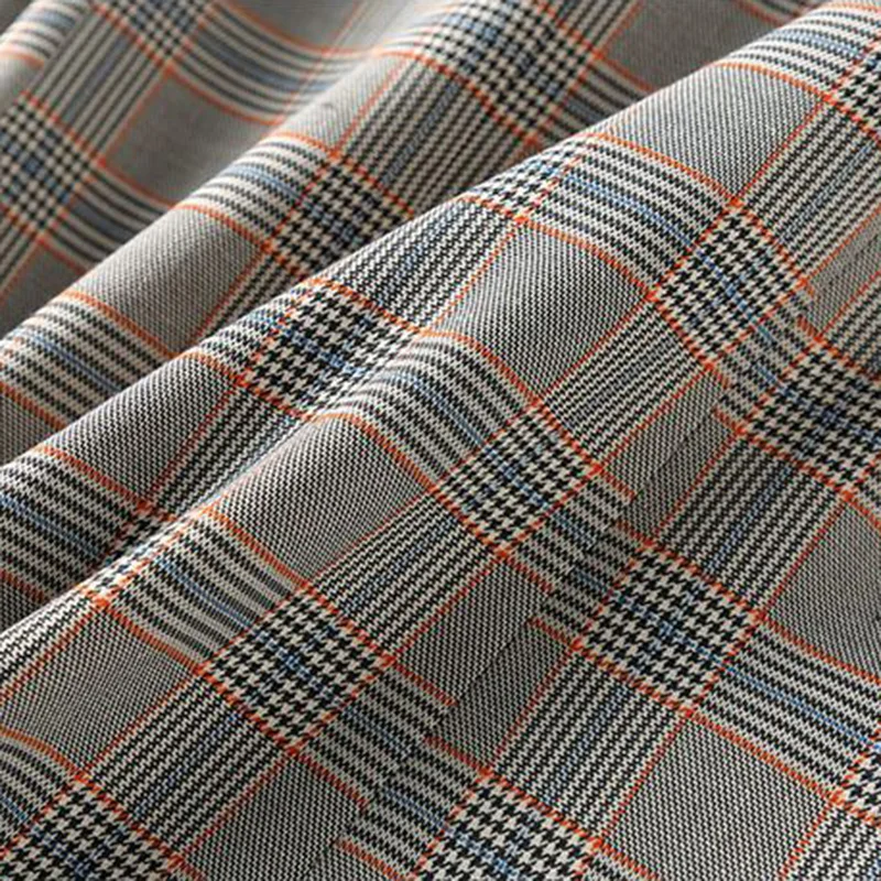 Giacca da donna a maniche lunghe con bottone singolo con colletto rovesciato Vintage scozzese grigio cappotto corto per abbigliamento donna giacche moda 2024