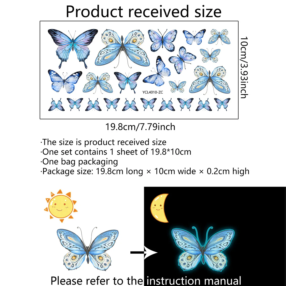 Glow In The Dark Butterfly Child Room Wall Sticker Decor Luminous Phosphorescent Stars Stickers Baby Kid Bedroom Home Decorative