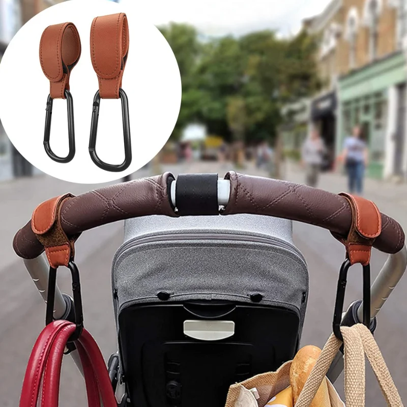 High Quality PU Leather Baby Pushchair Pram Stroller Hook Buggy Clip Mommy Heavy Dust Dag Hook