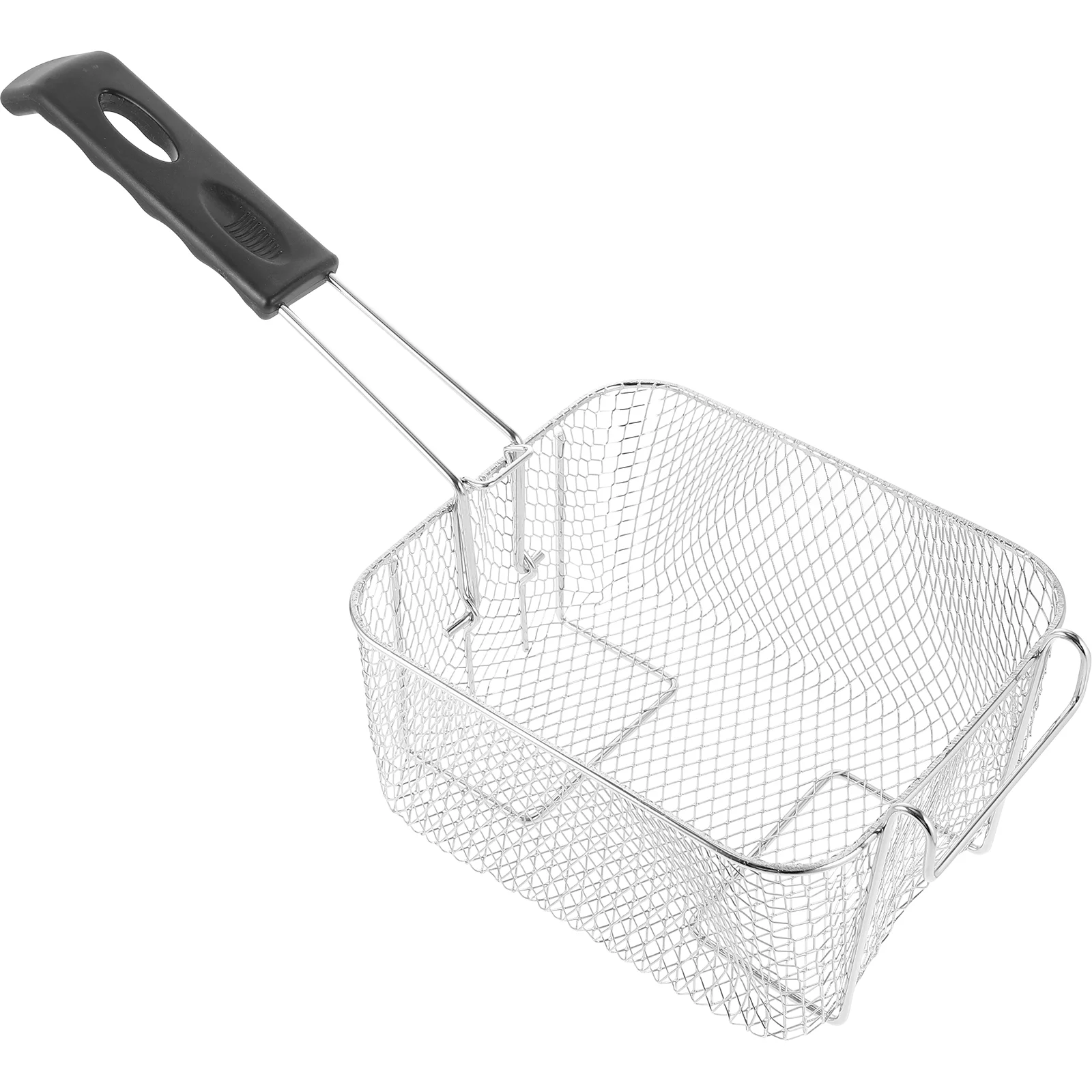 Deep Turkey Fryer Basket Stainless Steel Square French Turkey Fryer Basket Holder with Handle Wire Frying Strainer for Mesh