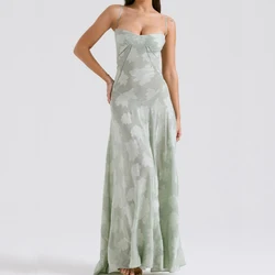 2024Sleeveless Lace Dress with Embroidered, Slim Long Dress, Sexy Off Shoulder, High Waist Banquet Dress, Spring and Summer Holi