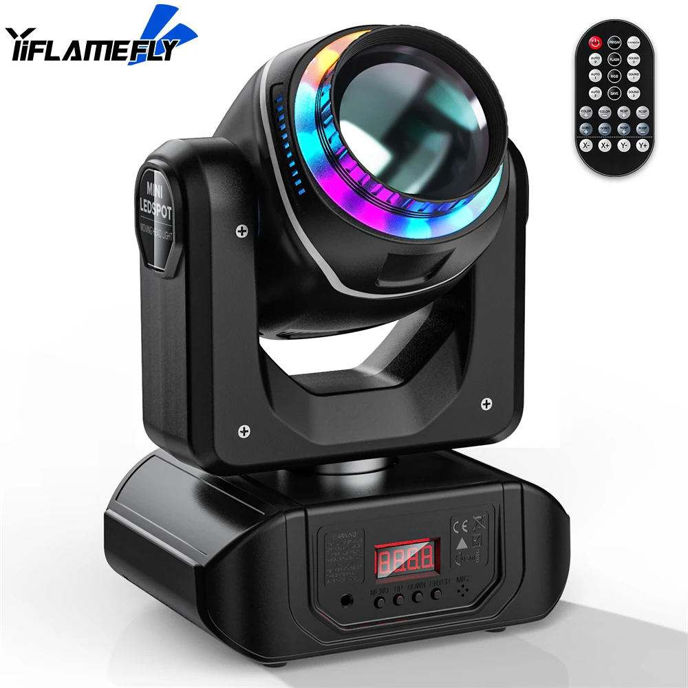 LED Stage Light Moving Head Light 10 Gobos 8 Colors with Remote Control for Wedding Christmas Birthday DJ Disco KTV Bar Event