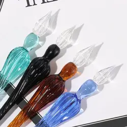 Art Painting School Supplies Signature Vintage Filling Ink Calligraphy Dipping Pen Glass Dip Pen Crystal Fountain Pens
