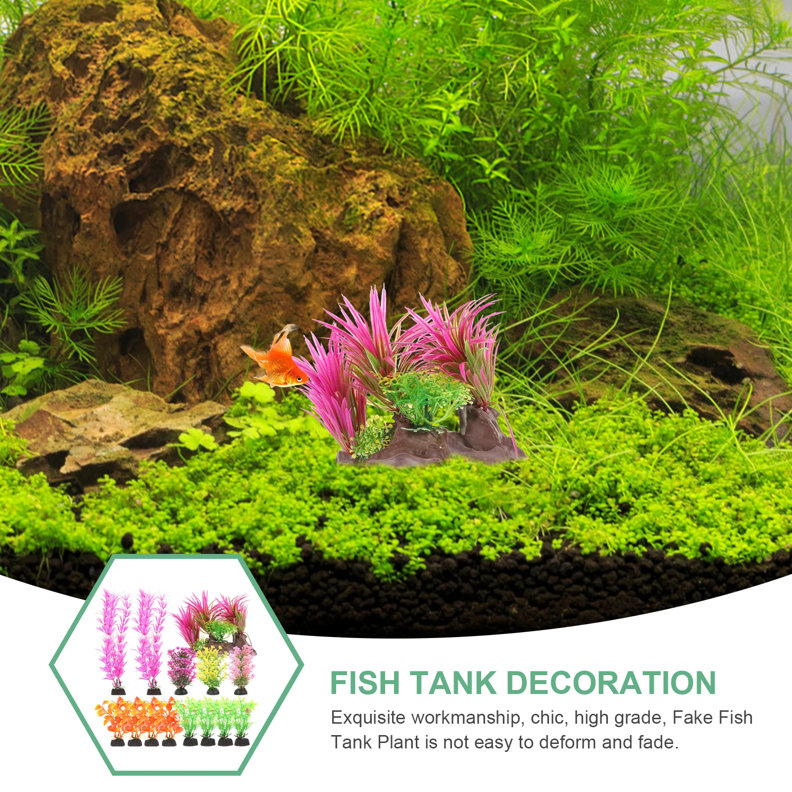 

20 Pcs Water Plants Decorations Fish Tank Small Simulation Aquatic Aquarium Ornaments Accessories Grass