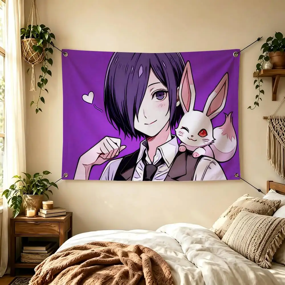 Tokyo Ghoul Touka Kirishima  Flags Wall Hanging Tapestry Outdoor Garage Room Decorative flag Background Blanket