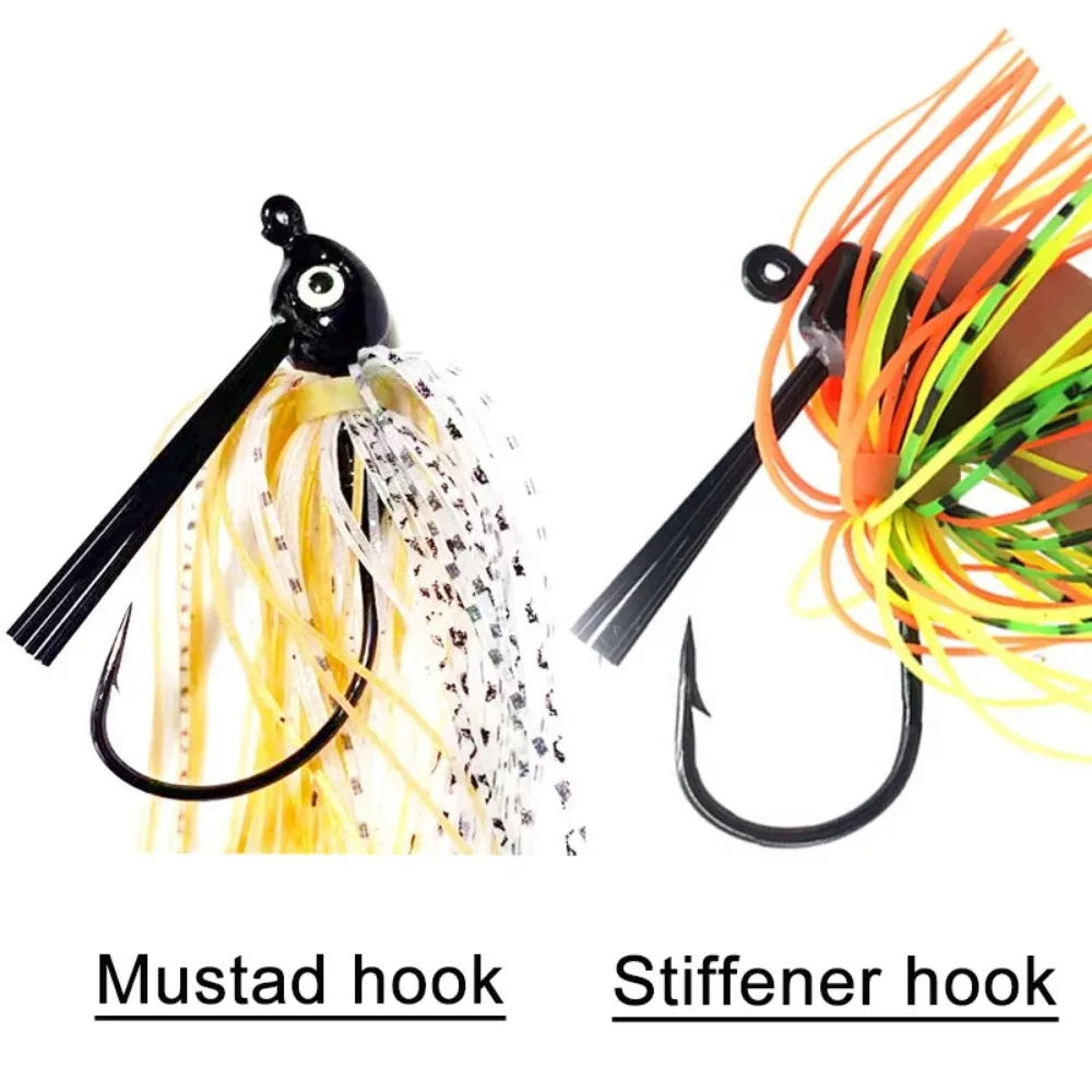 7 جرام/10 جرام/14 جرام سيليكون باس تهزهز التنانير Buzzbait الطعم المتذبذب المطاط تنورة ل بايك العين رمادي فاتح الصيد السحر الطعم الاصطناعي السباحة الرقص