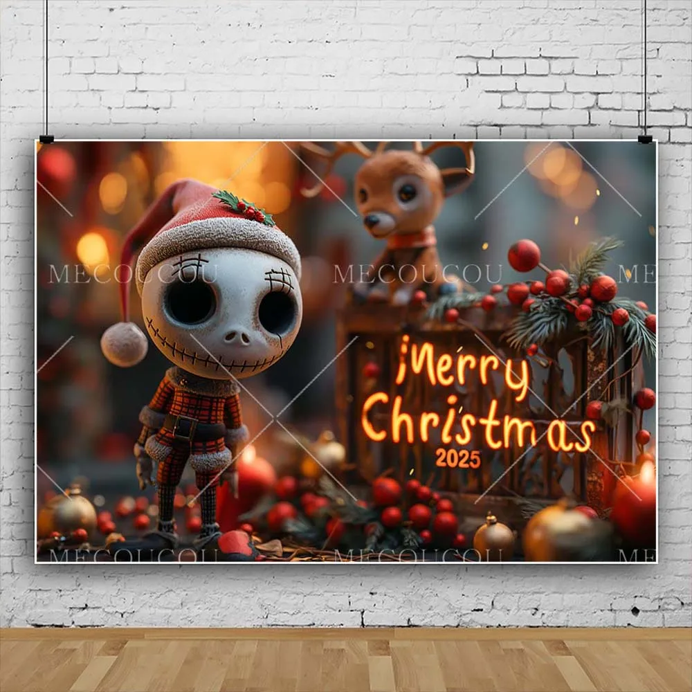 ديزني كارتون كابوس عيد الميلاد مخصصة الأسرة حزب غرفة الديكور خلفية يقدم صورة التصوير استوديو الدعائم #3